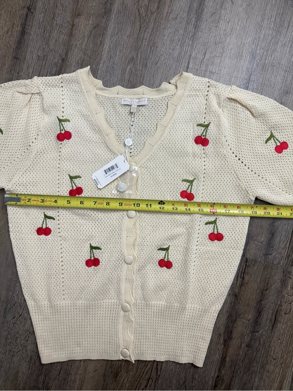 Simply Southern • Short Sleeve Crochet Cherry Cardigan - Picture 5 of 12